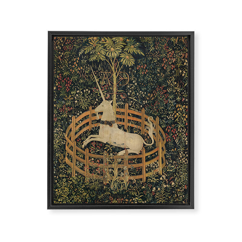 The Unicorn Rests in a Garden (from the Unicorn Tapestries) Framed Canvas Print Gallery Image 6