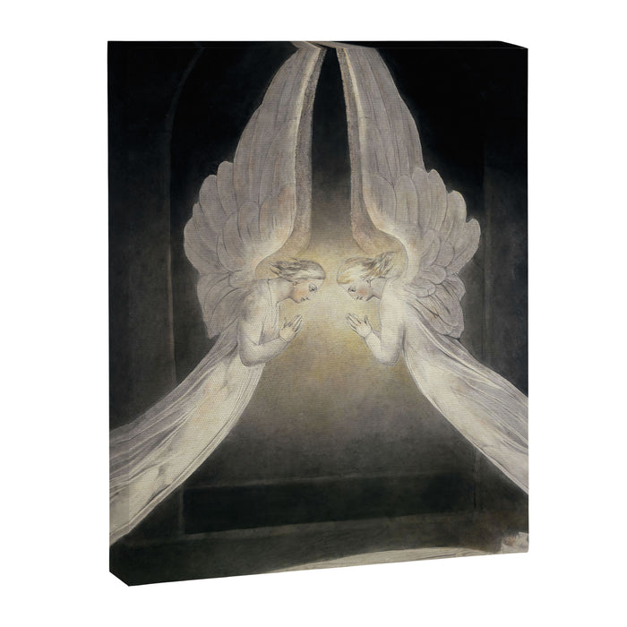 William Blake The Angels hovering over the body of Christ in the Sepulchre Canvas Print Gallery Image 1