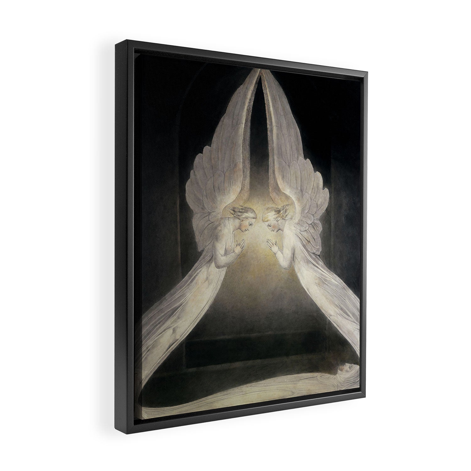 William Blake The Angels hovering over the body of Christ in the Sepulchre Framed Canvas Print Gallery Image 2