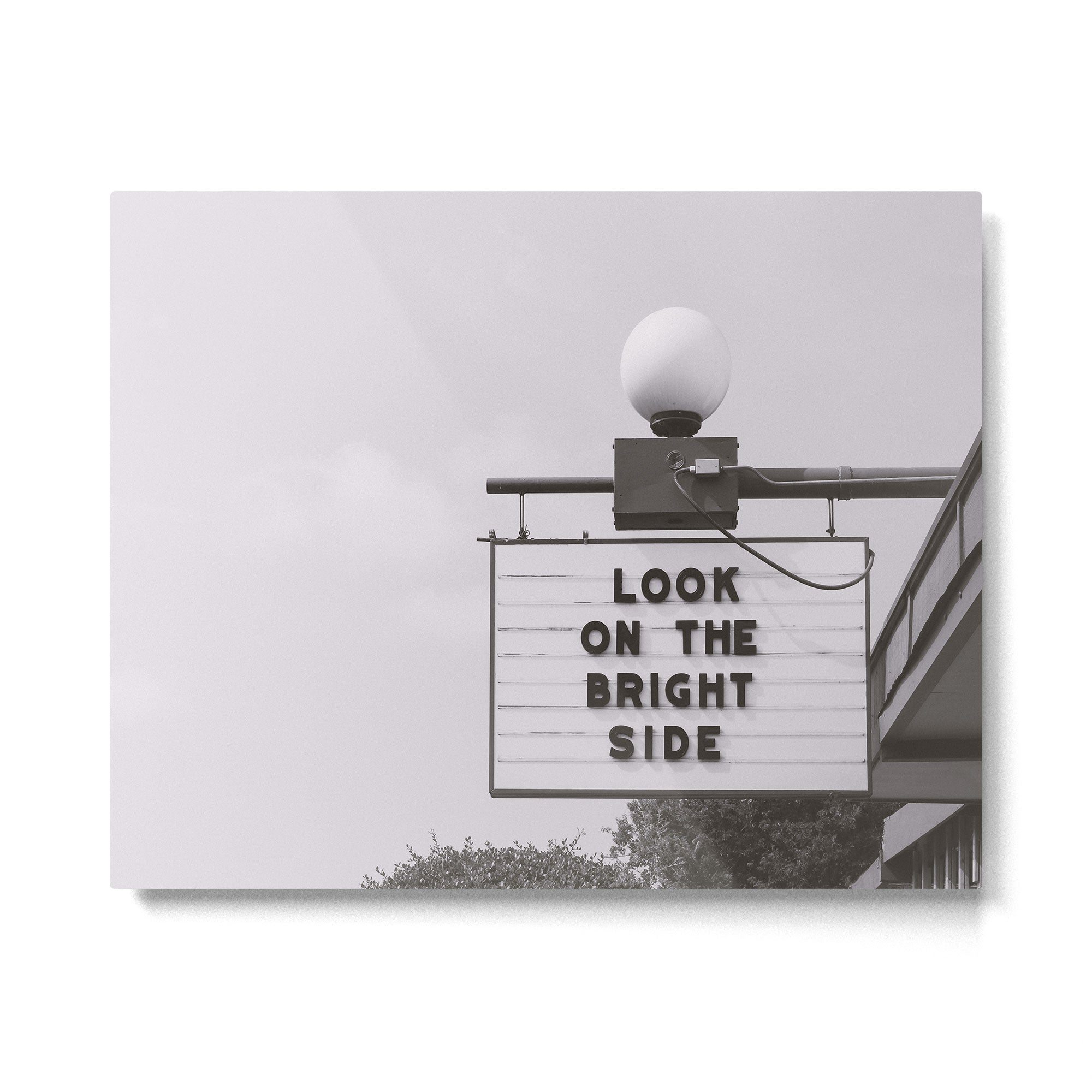 Black and white look on the bright side marquee sign, Austin Motel, Austin, Texas Metal Print Gallery Image 4