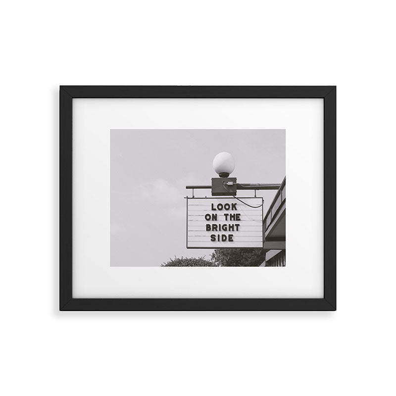 Black and white look on the bright side marquee sign, Austin Motel, Austin, Texas Framed Art Print Gallery Image 5