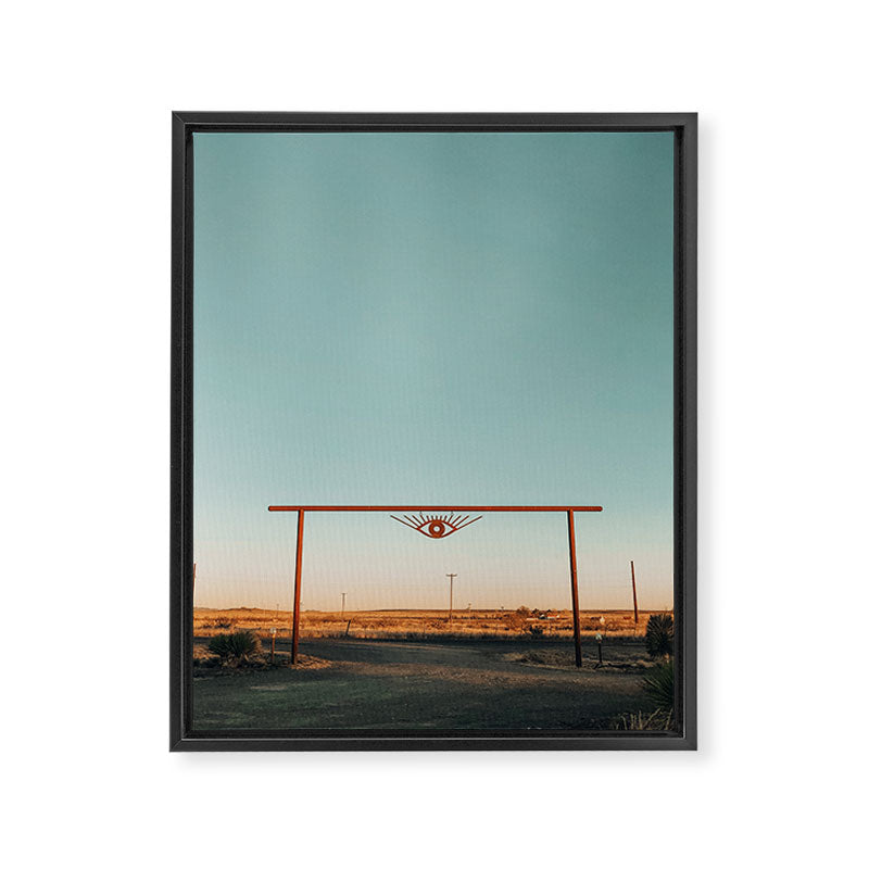 El Cosmico Sign, Marfa, West Texas Framed Canvas Print Gallery Image 6