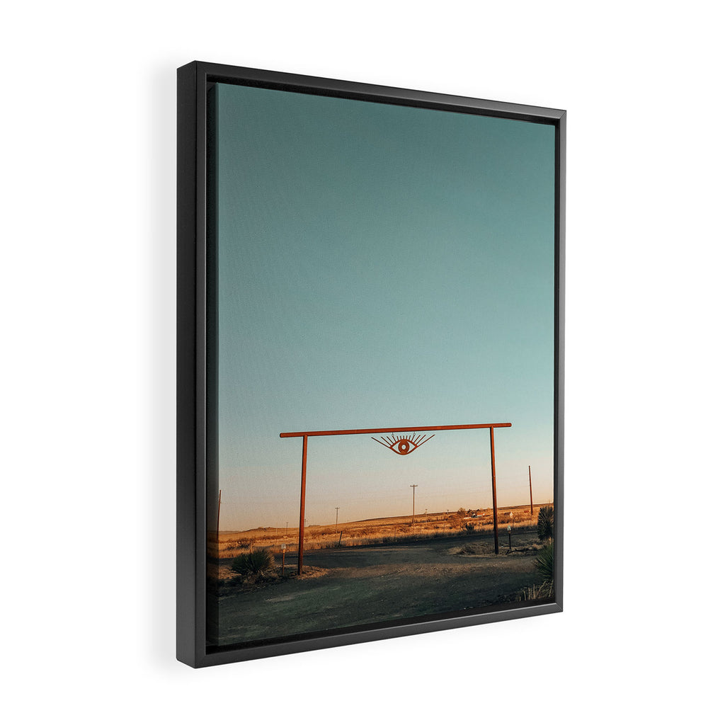 El Cosmico Sign, Marfa, West Texas Framed Canvas Print Gallery Image 2