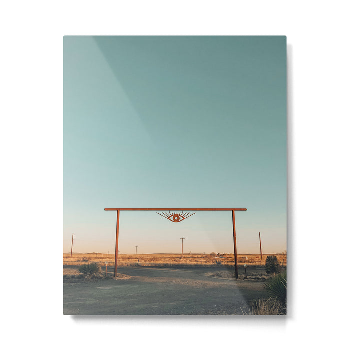 El Cosmico Sign, Marfa, West Texas Metal Print Gallery Image 1