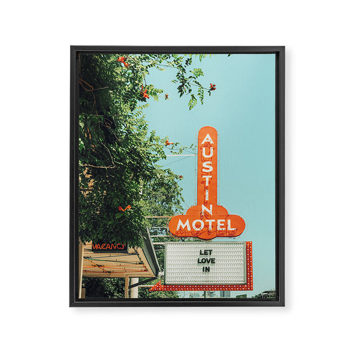 Let Love In Marquee Sign Framed Canvas Print Gallery Image 1