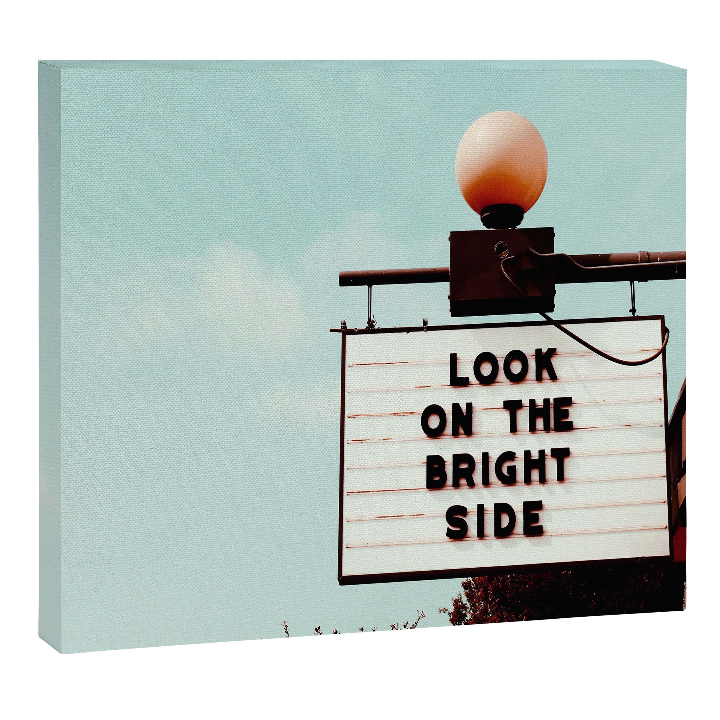 Look on The Bright Side Marquee Sign, Austin Motel, Austin, Texas Canvas Print Gallery Image 6