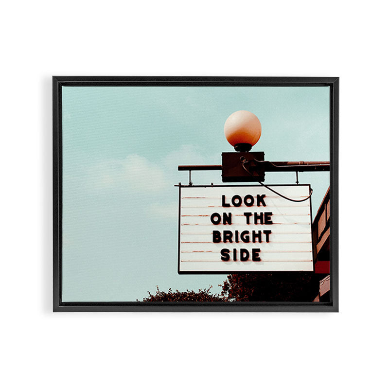 Look on The Bright Side Marquee Sign, Austin Motel, Austin, Texas Framed Canvas Print Gallery Image 6