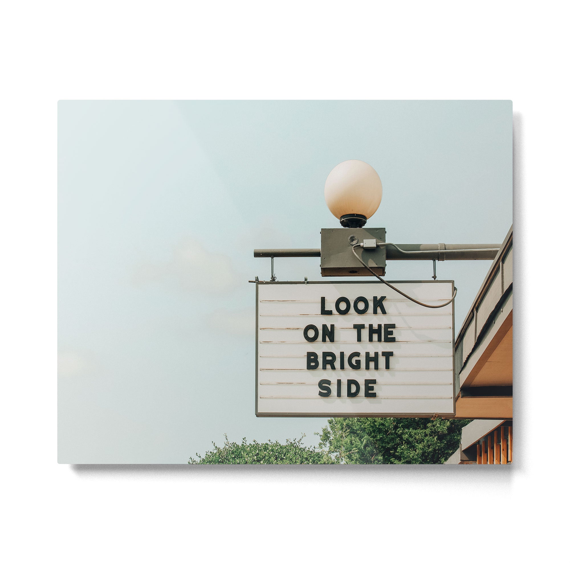 Look on the bright side marquee sign, Austin Motel, Austin, Texas Metal Print Gallery Image 4