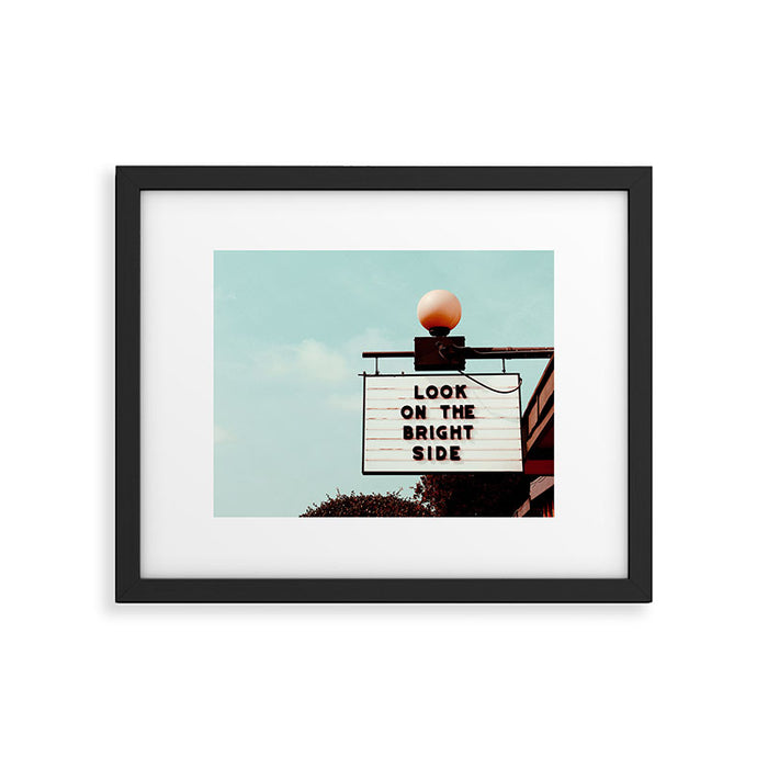 Look on The Bright Side Marquee Sign, Austin Motel, Austin, Texas Framed Art Print Gallery Image 1