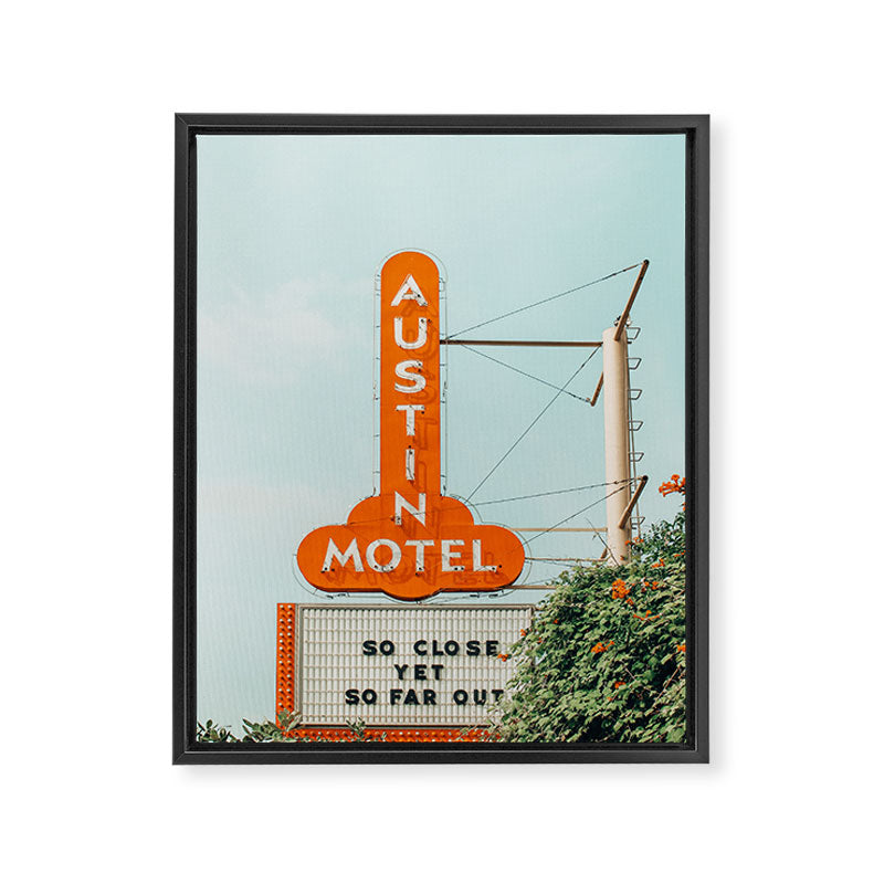 Motel Sign, Austin, Texas Framed Canvas Print Gallery Image 6