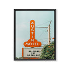 Motel Sign, Austin, Texas Framed Canvas Print Gallery Image 6
