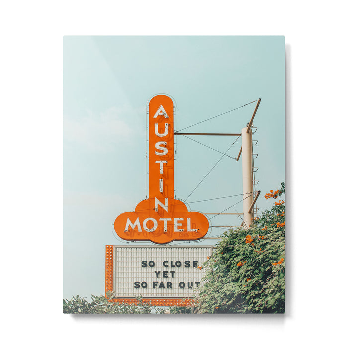 Motel Sign, Austin, Texas Metal Print Gallery Image 1
