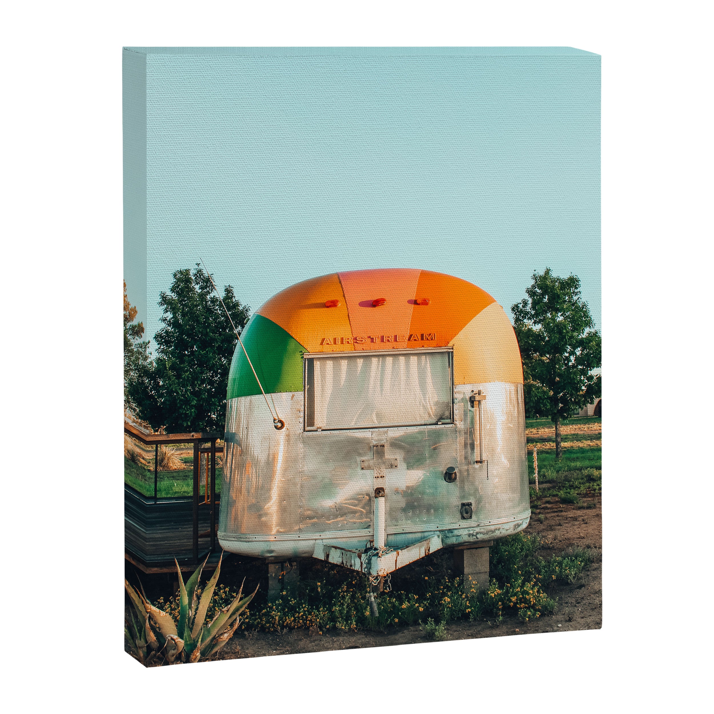 Rainbow trailer in Marfa, West Texas Canvas Print Gallery Image 6
