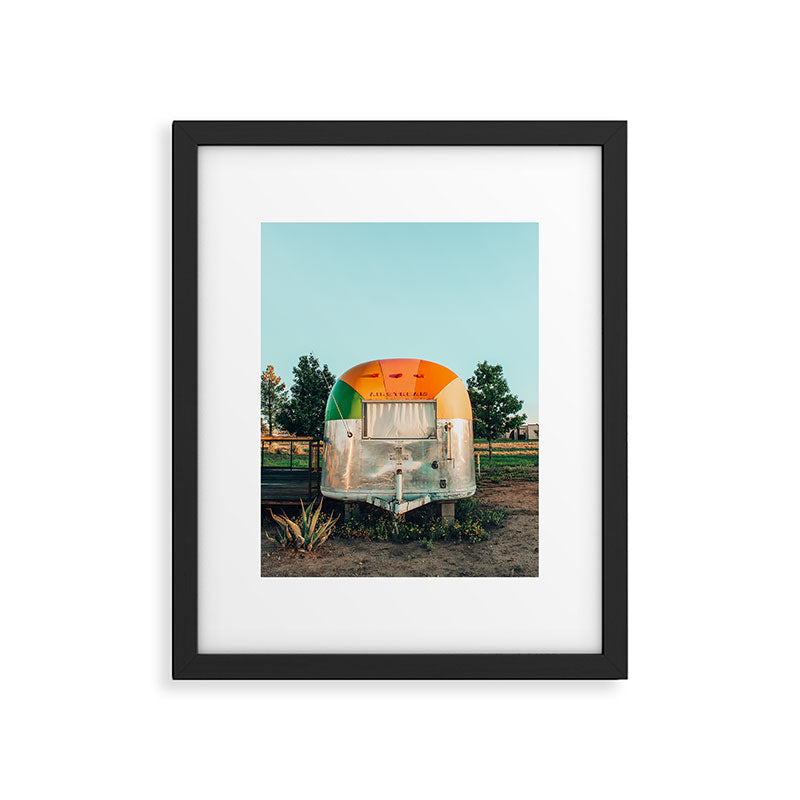 Rainbow trailer in Marfa, West Texas Framed Art Print Gallery Image 5