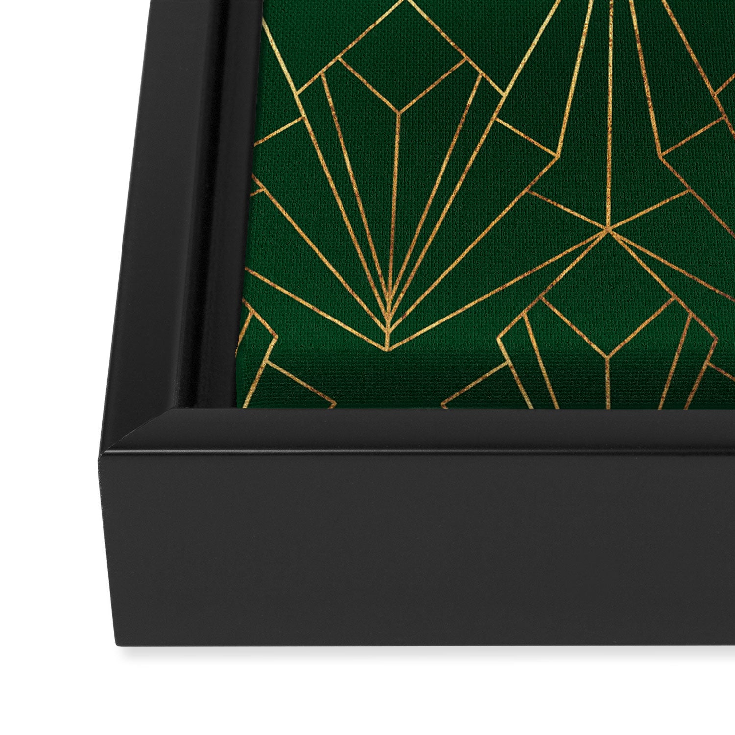 Art Deco in Emerald Green Framed Canvas Print Gallery Image 3