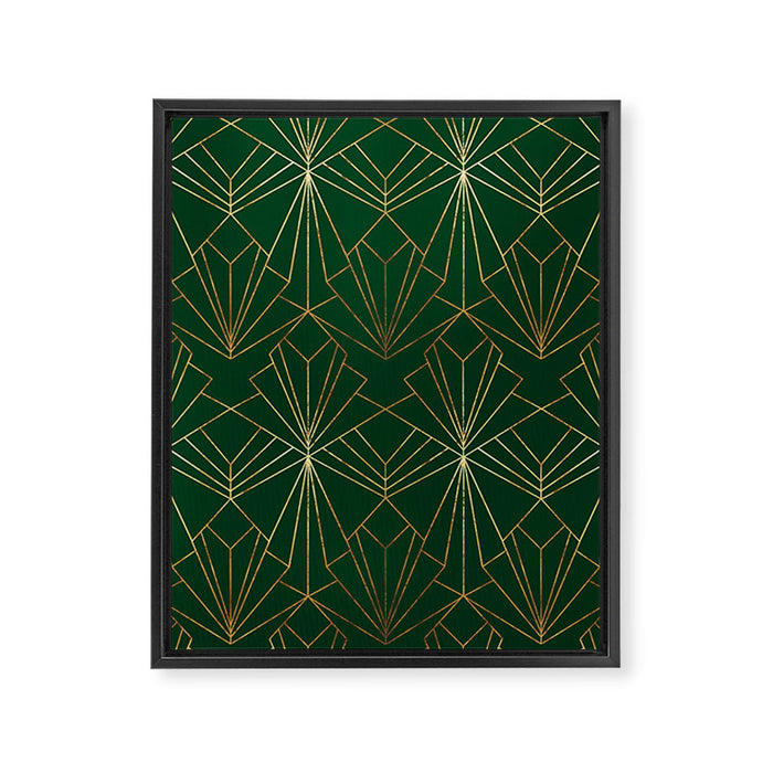 Art Deco in Emerald Green Framed Canvas Print Gallery Image 1