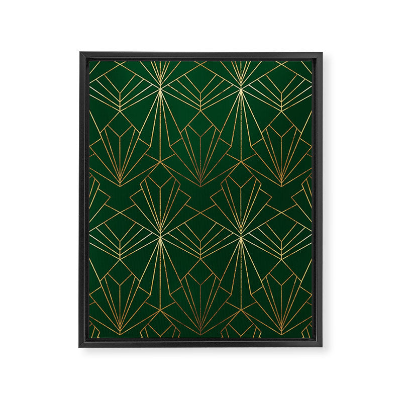 Art Deco in Emerald Green Framed Canvas Print Gallery Image 8