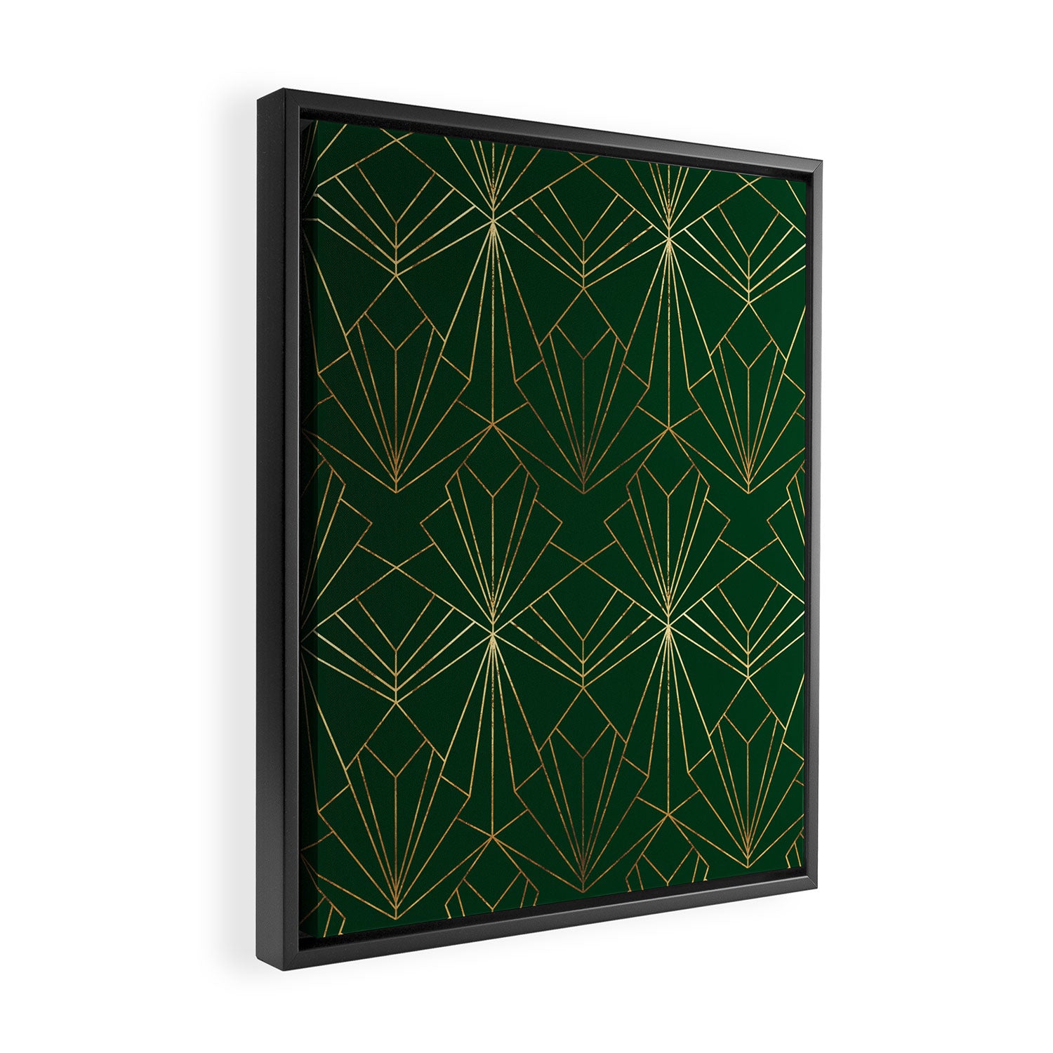 Art Deco in Emerald Green Framed Canvas Print Gallery Image 2