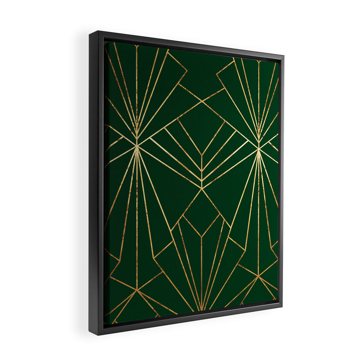 Art Deco in Emerald Green - Large Scale Framed Canvas Print Gallery Image 2