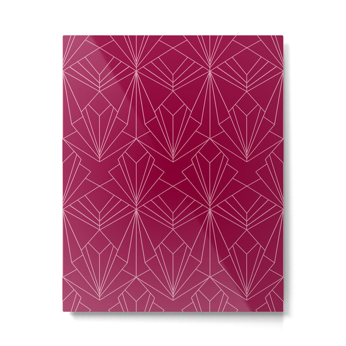 Art Deco in Raspberry Pink Metal Print Gallery Image 1