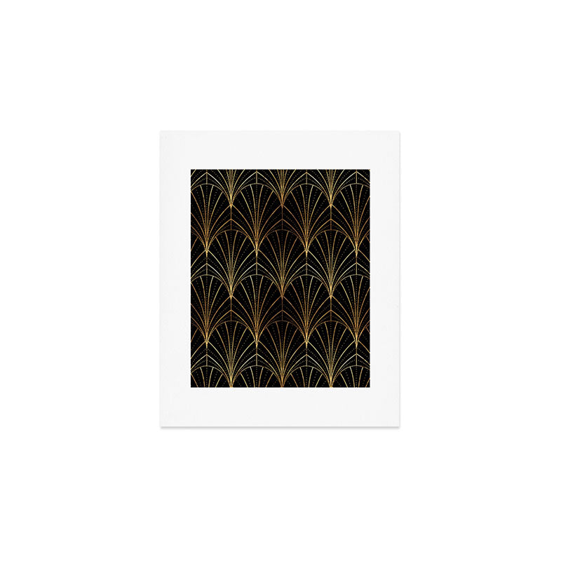 Art Deco Waterfalls // Black Luxe Art Print Gallery Image 1