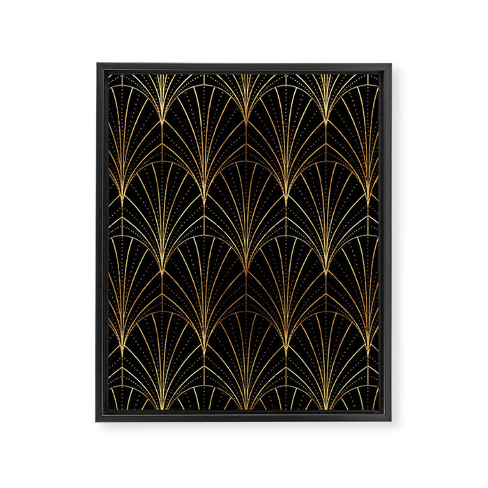 Art Deco Waterfalls // Black Luxe Framed Canvas Print Gallery Image 1