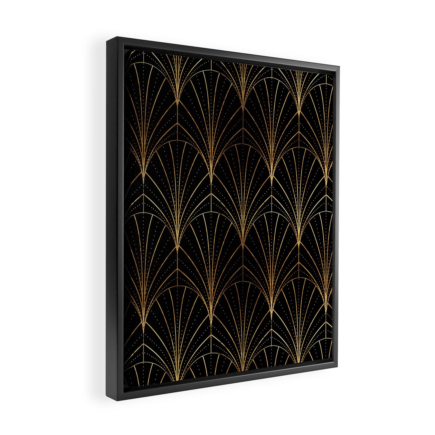 Art Deco Waterfalls // Black Luxe Framed Canvas Print Gallery Image 2
