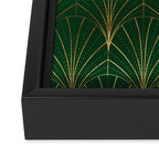 Art Deco Waterfalls // Emerald Green Framed Canvas Print Gallery Image 3