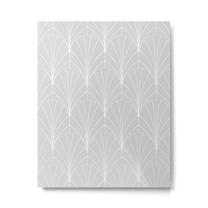Art Deco Waterfalls // Grey & White Metal Print Gallery Image 1