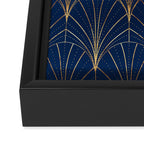 Art Deco Waterfalls // Navy Blue Framed Canvas Print Gallery Image 3