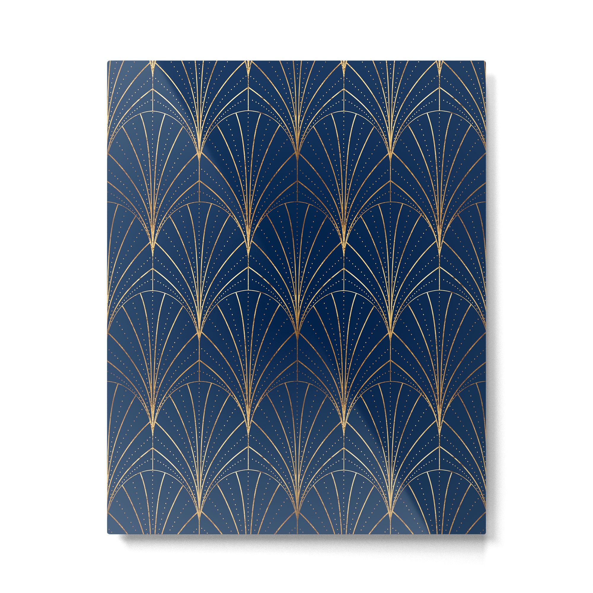Art Deco Waterfalls // Navy Blue Metal Print Gallery Image 6