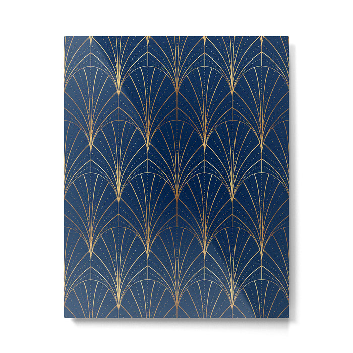 Art Deco Waterfalls // Navy Blue Metal Print Gallery Image 1