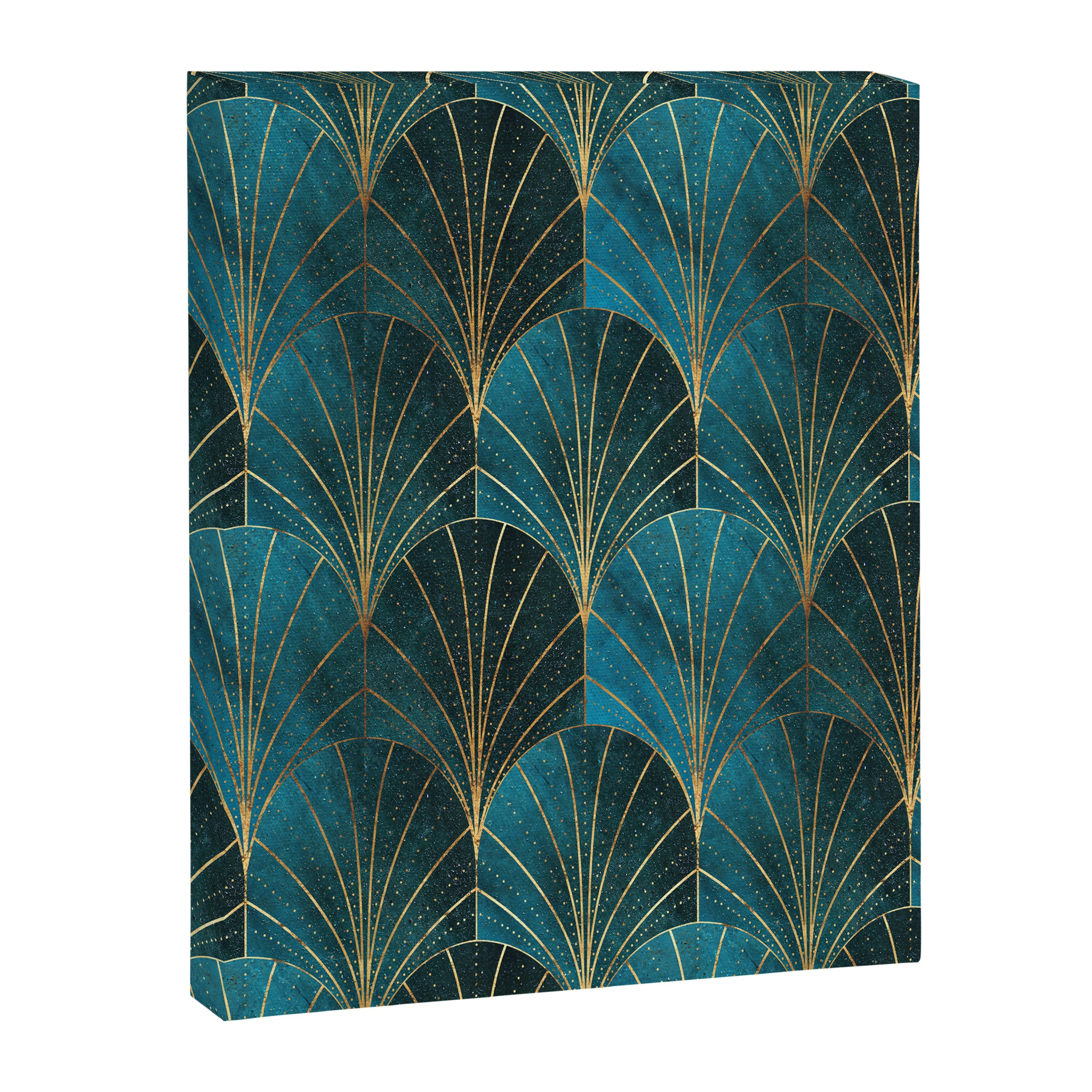Art Deco Waterfalls // Ombre Teal Canvas Print Gallery Image 8