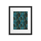 Art Deco Waterfalls // Ombre Teal Framed Art Print Gallery Image 6