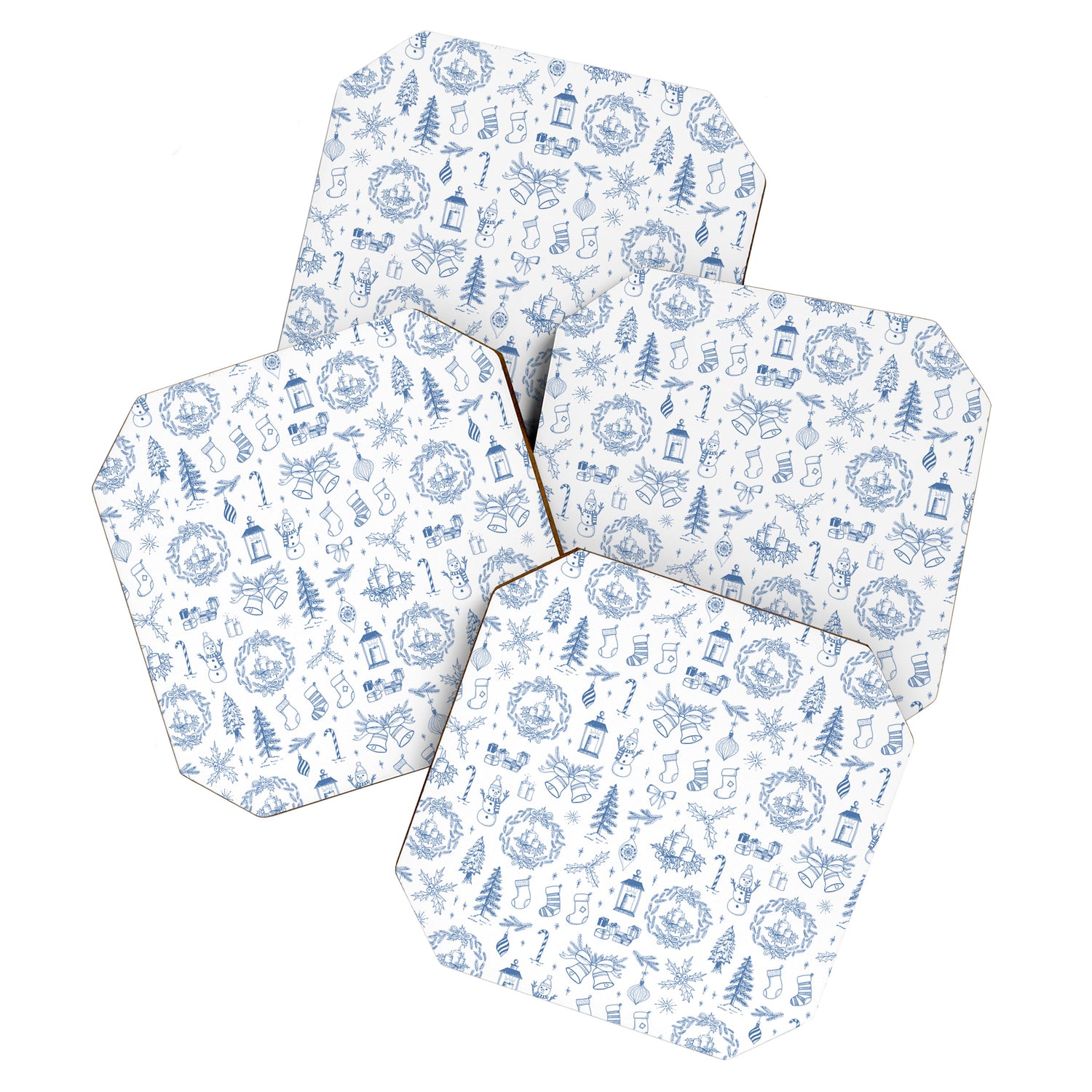 Christmas Toile // Blue & White Coaster Gallery Image 1