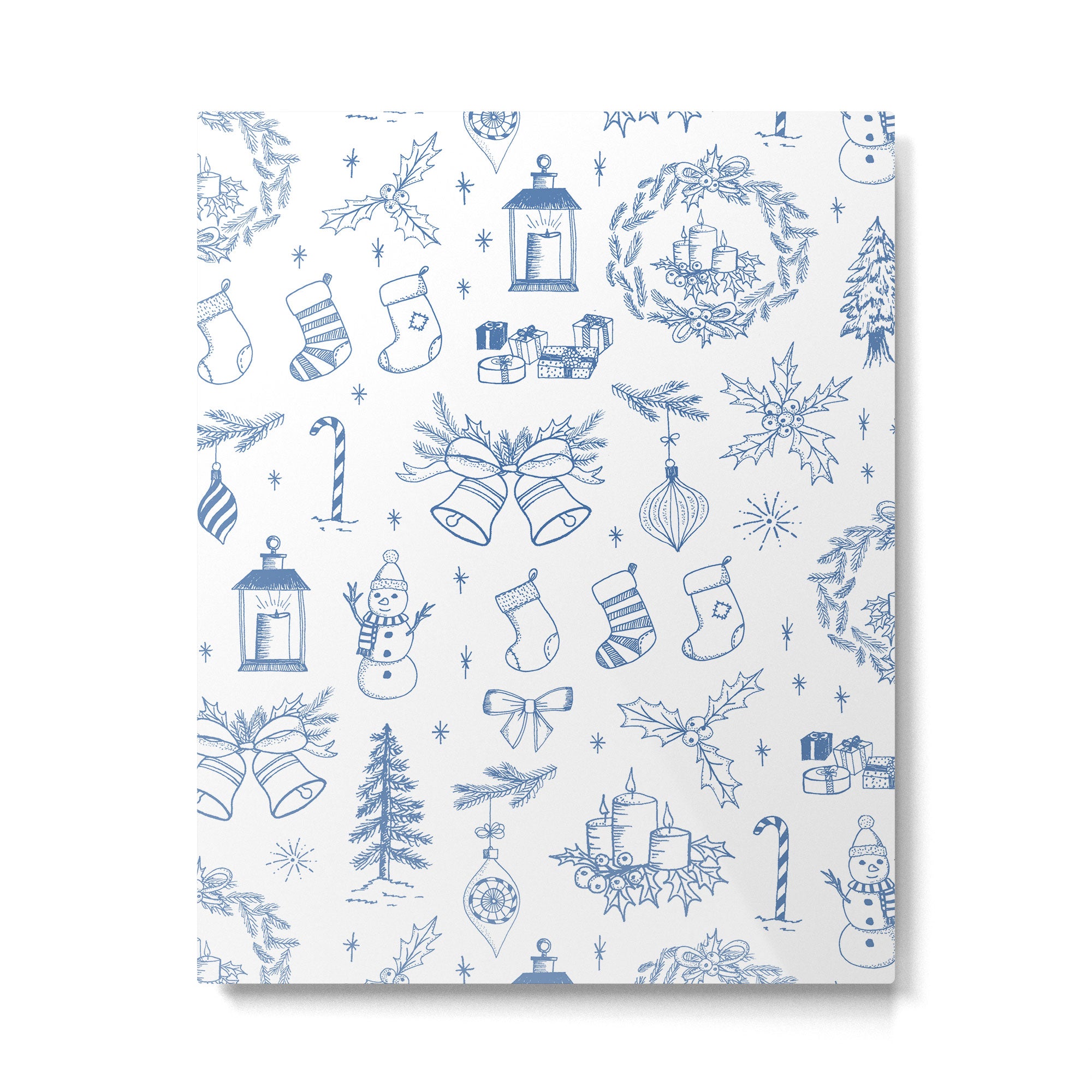 Christmas Toile // Blue & White Metal Print Gallery Image 6