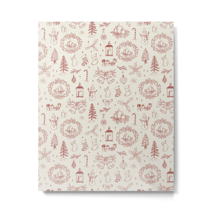 Christmas Toile // Vintage Red Metal Print Gallery Image 1