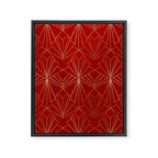 Crimson Red Art Deco Framed Canvas Print Gallery Image 8