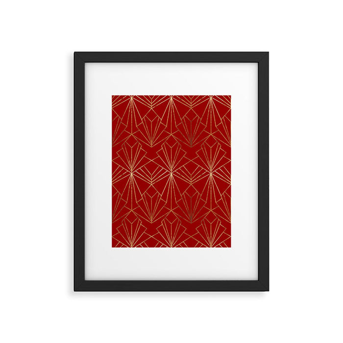 Crimson Red Art Deco Framed Art Print Gallery Image 1
