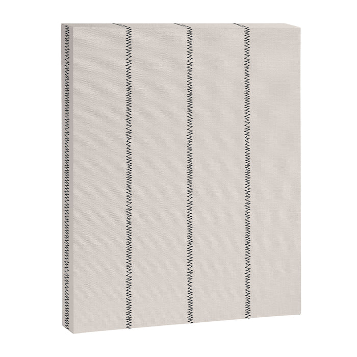French Cream Linen Stripe Canvas Print Gallery Image 1