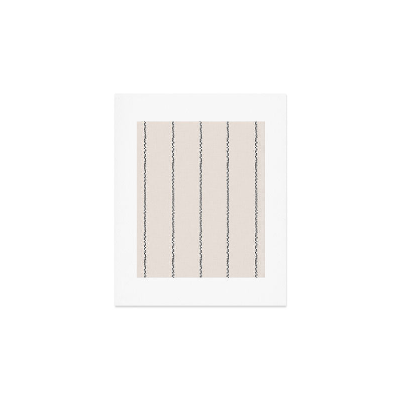 French Cream Linen Stripe Art Print Gallery Image 1