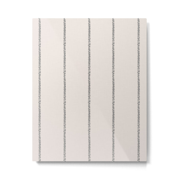 French Cream Linen Stripe Metal Print Gallery Image 1
