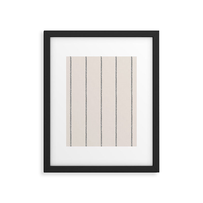 French Cream Linen Stripe Framed Art Print Gallery Image 6