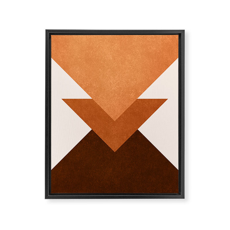 Geometric Blocks in Terracotta Framed Canvas Print Gallery Image 8