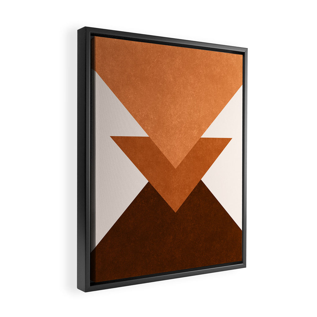 Geometric Blocks in Terracotta Framed Canvas Print Gallery Image 2