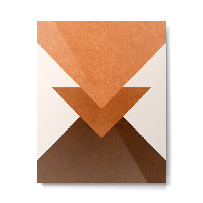 Geometric Blocks in Terracotta Metal Print Gallery Image 1