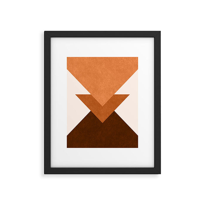 Geometric Blocks in Terracotta Framed Art Print Gallery Image 1
