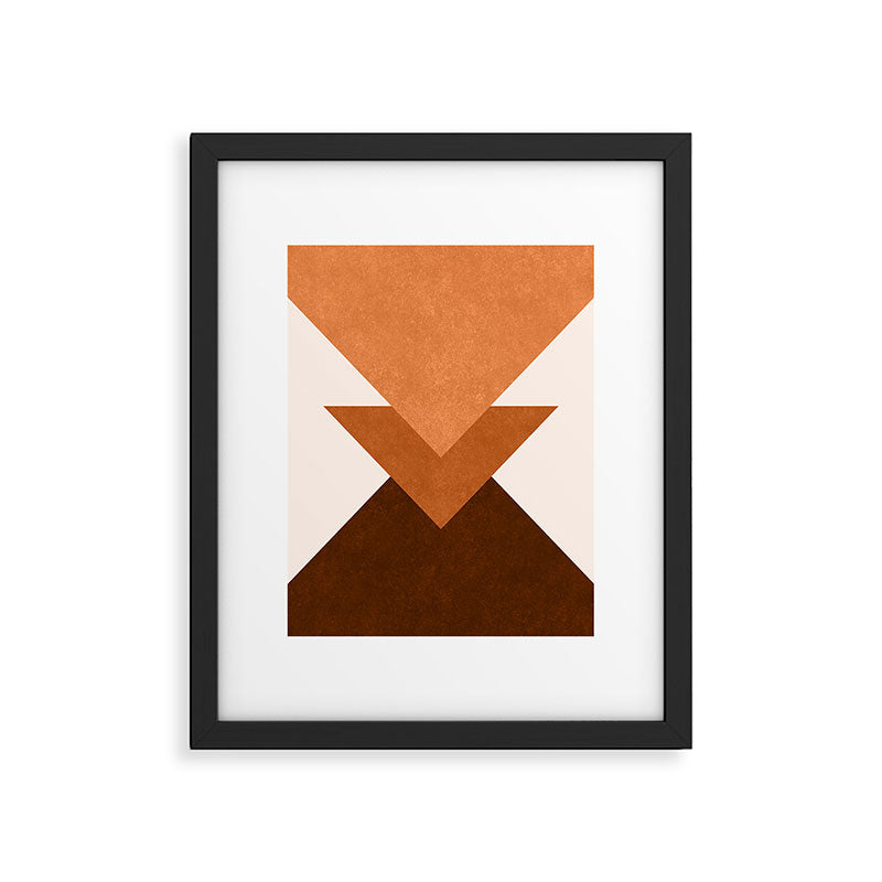 Geometric Blocks in Terracotta Framed Art Print Gallery Image 6