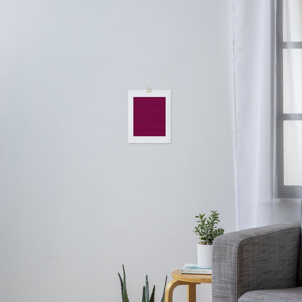 Mud Cloth in Raspberry Art Print Gallery Image 3