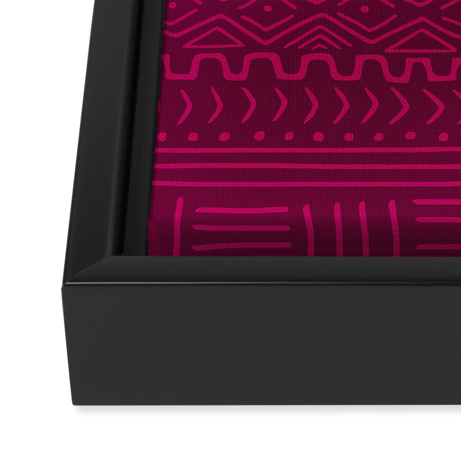 Mud Cloth in Raspberry Framed Canvas Print Gallery Image 3